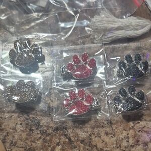 Sparkling Paw Print Rings
